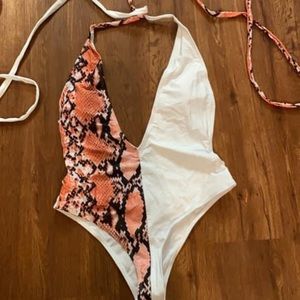 Snake print swimsuit